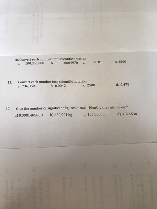 Solved 10. Convert each number into scientific notation a | Chegg.com