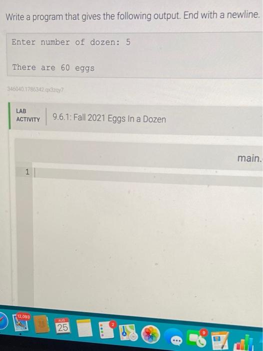 Solved Write a program that gives the following output. End | Chegg.com