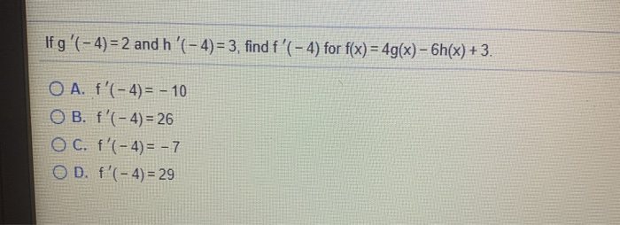 If G 4 2 And H 4 3 Find F 4 For F X Chegg Com