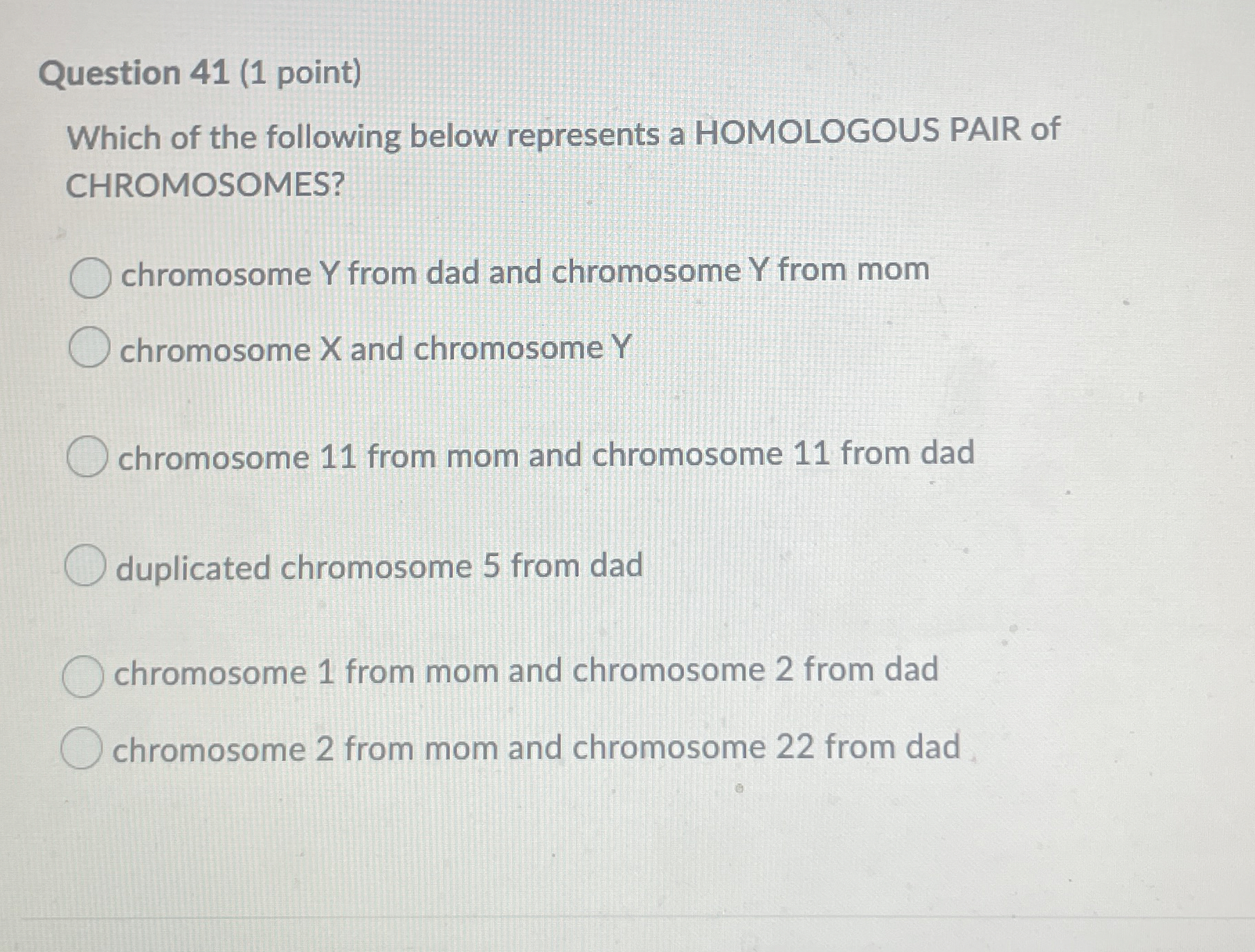 Solved Question 41 (1 ﻿point)Which of the following below | Chegg.com