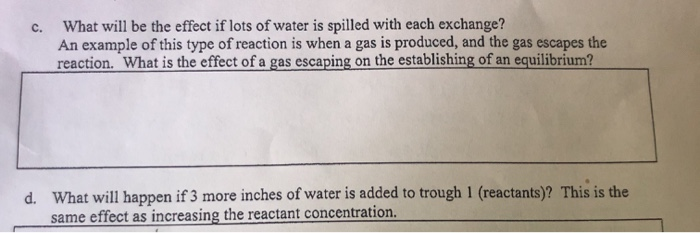 5) Equilibrium System: Water tank analogy C. What | Chegg.com