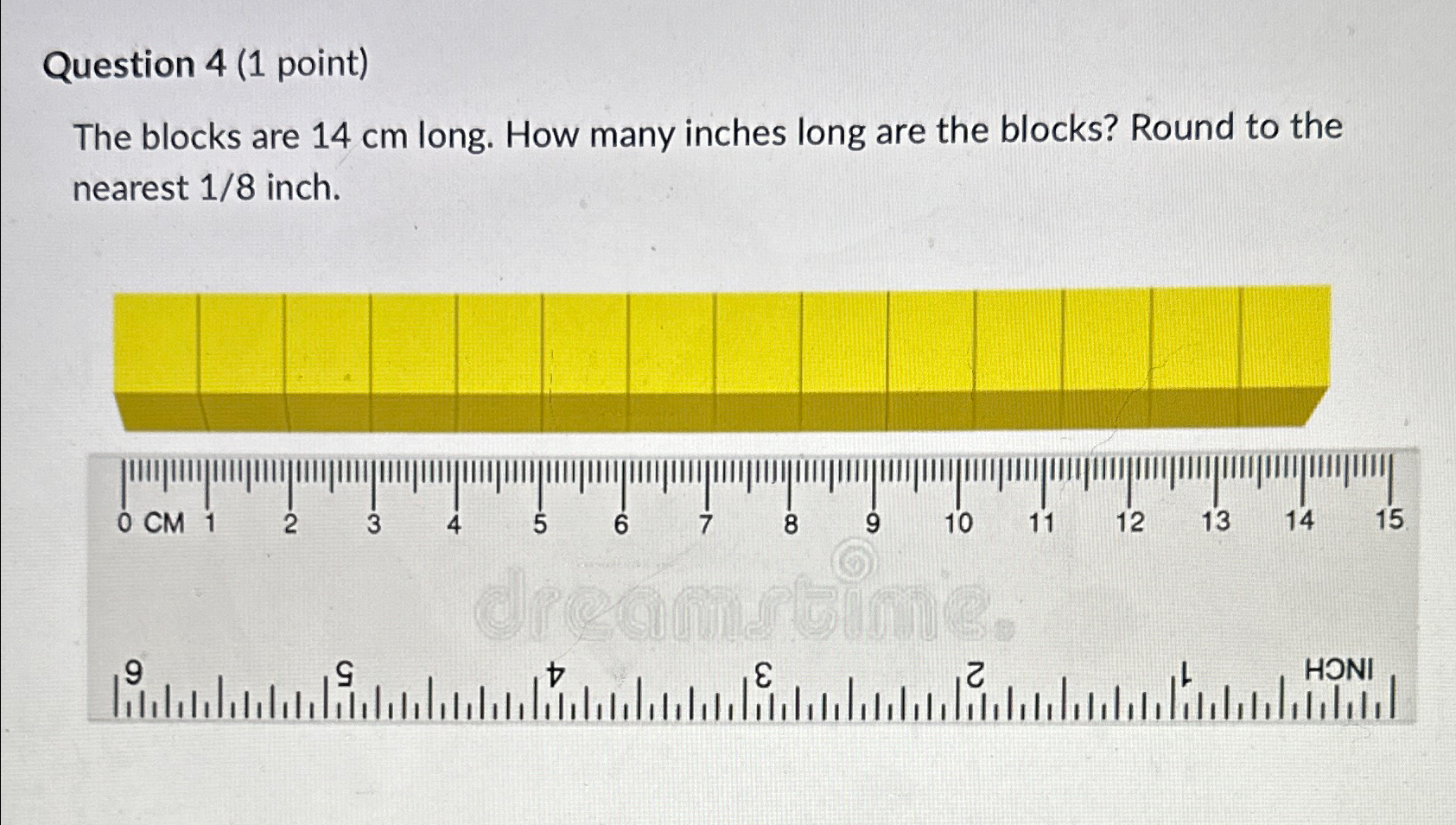 Solved Question 4 (1 ﻿point)The blocks are 14cm ﻿long. How | Chegg.com