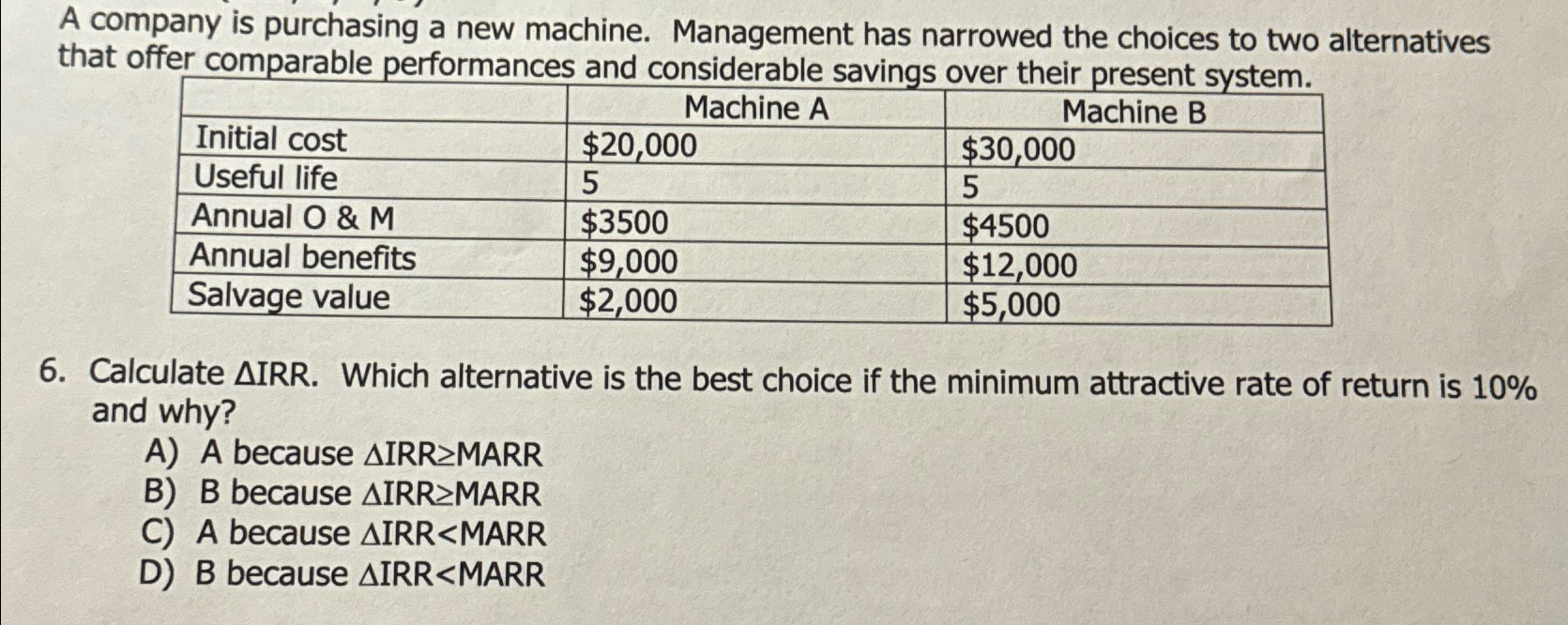 Solved A company is purchasing a new machine. Management has | Chegg.com