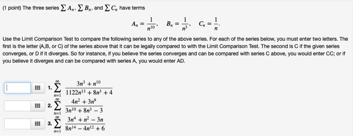 Solved Use The Limit Comparison Test To Compare The | Chegg.com