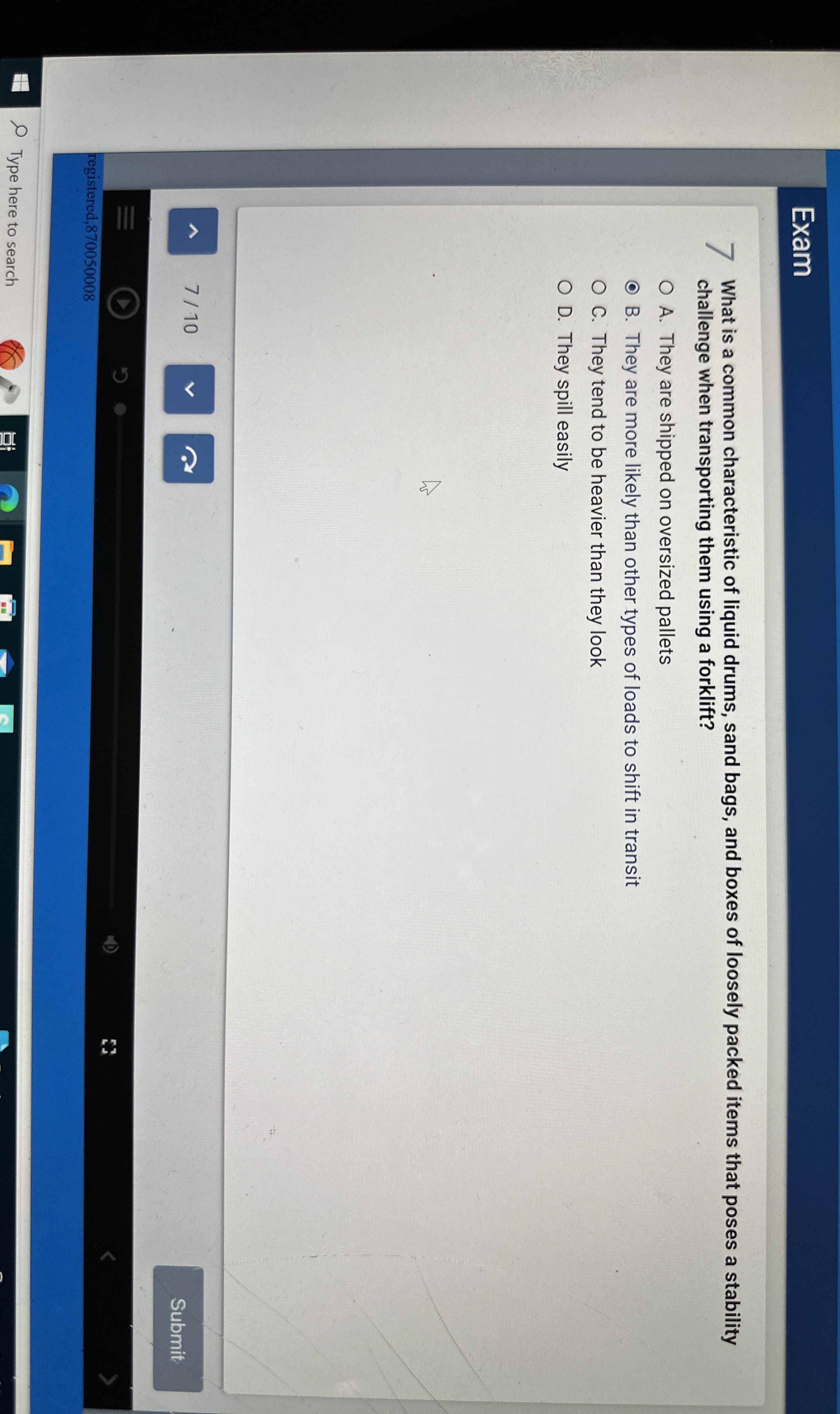 [Solved] Exam 7 What is a common characteristic of liquid d