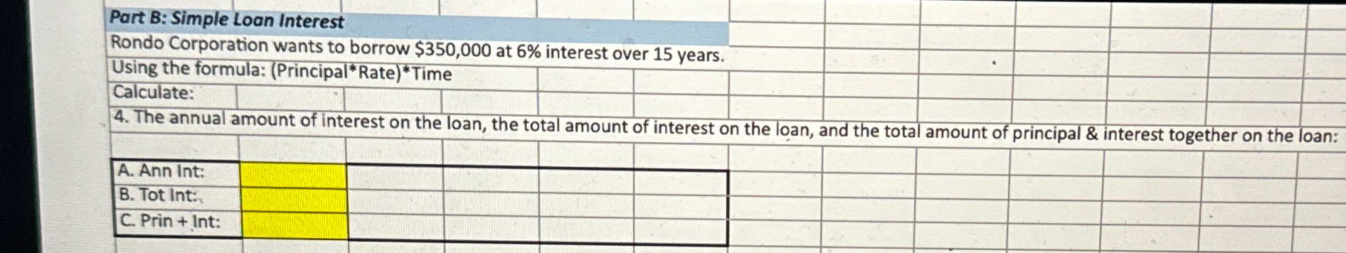 Solved Part B: Simple Loan InterestRondo Corporation wants | Chegg.com