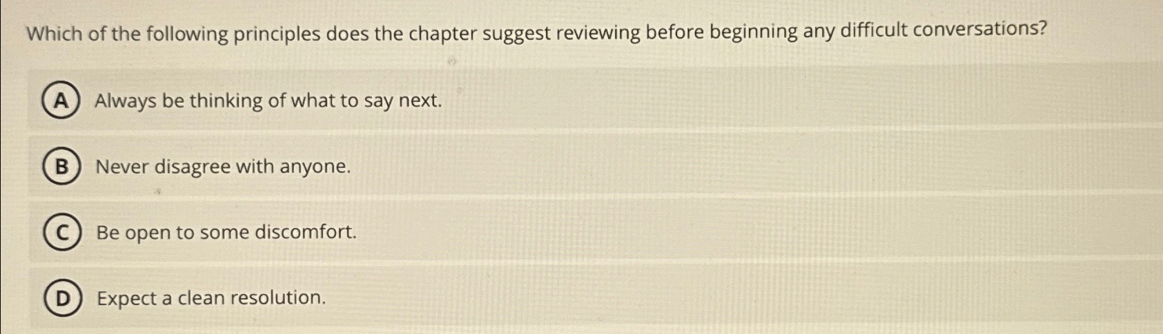 Solved Which Of The Following Principles Does The Chapter | Chegg.com