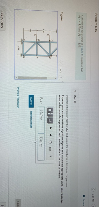 Solved Review Consider the truss shown in Figure 1). | Chegg.com