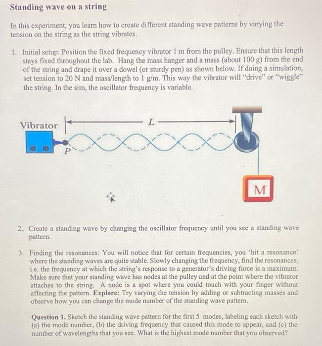 standing wave on a string experiment