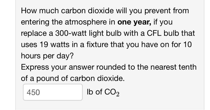 Solved How Much Carbon Dioxide Will You Prevent From | Chegg.com