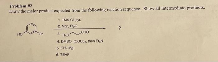 Solved Problem #2 Draw the major product expected from the | Chegg.com