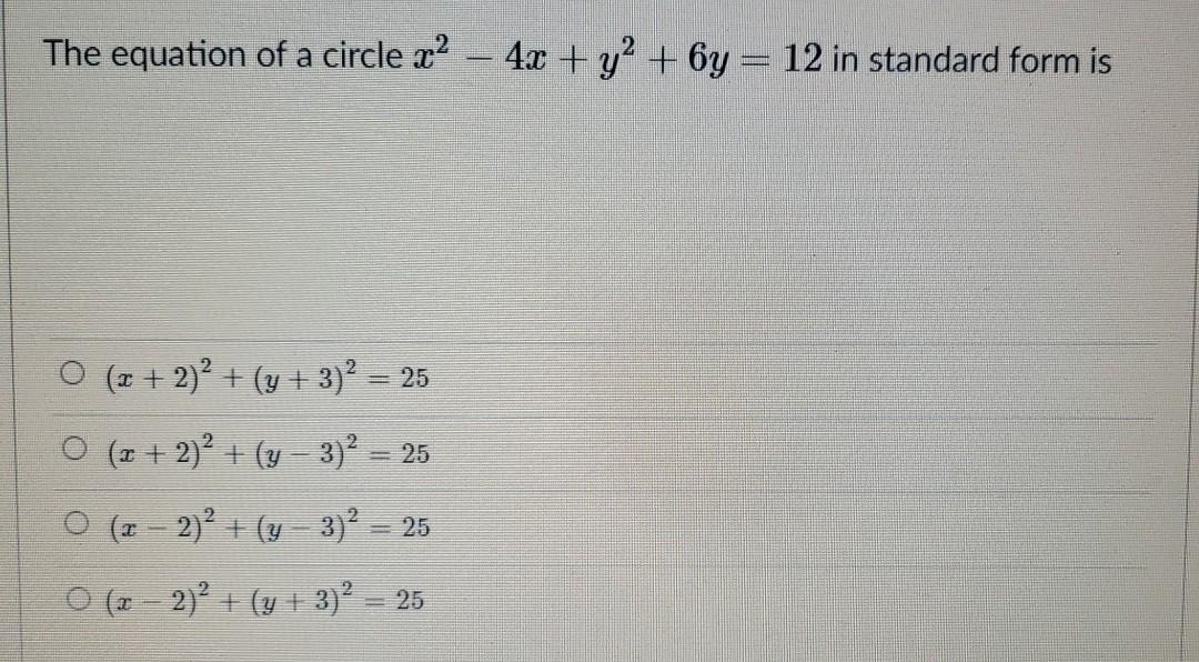 the circle x 2 y 2 4x 6y 3 0