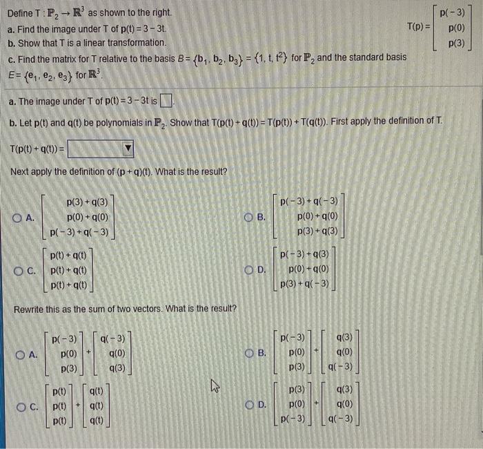 Solved P O P 3 Define T P R As Shown To The Right P Chegg Com