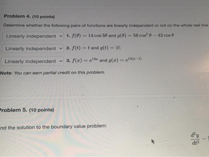 Solved Problem 4. (10 points) Determine whether the | Chegg.com