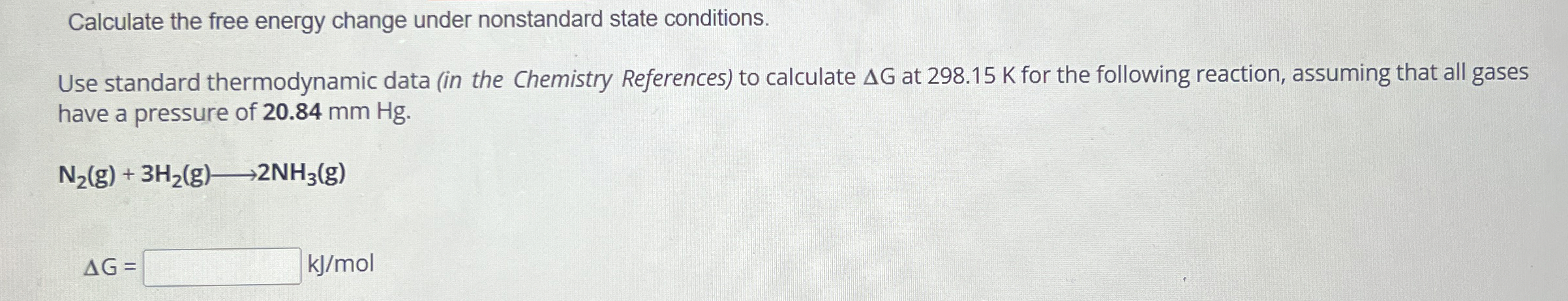 Solved Calculate the free energy change under nonstandard | Chegg.com