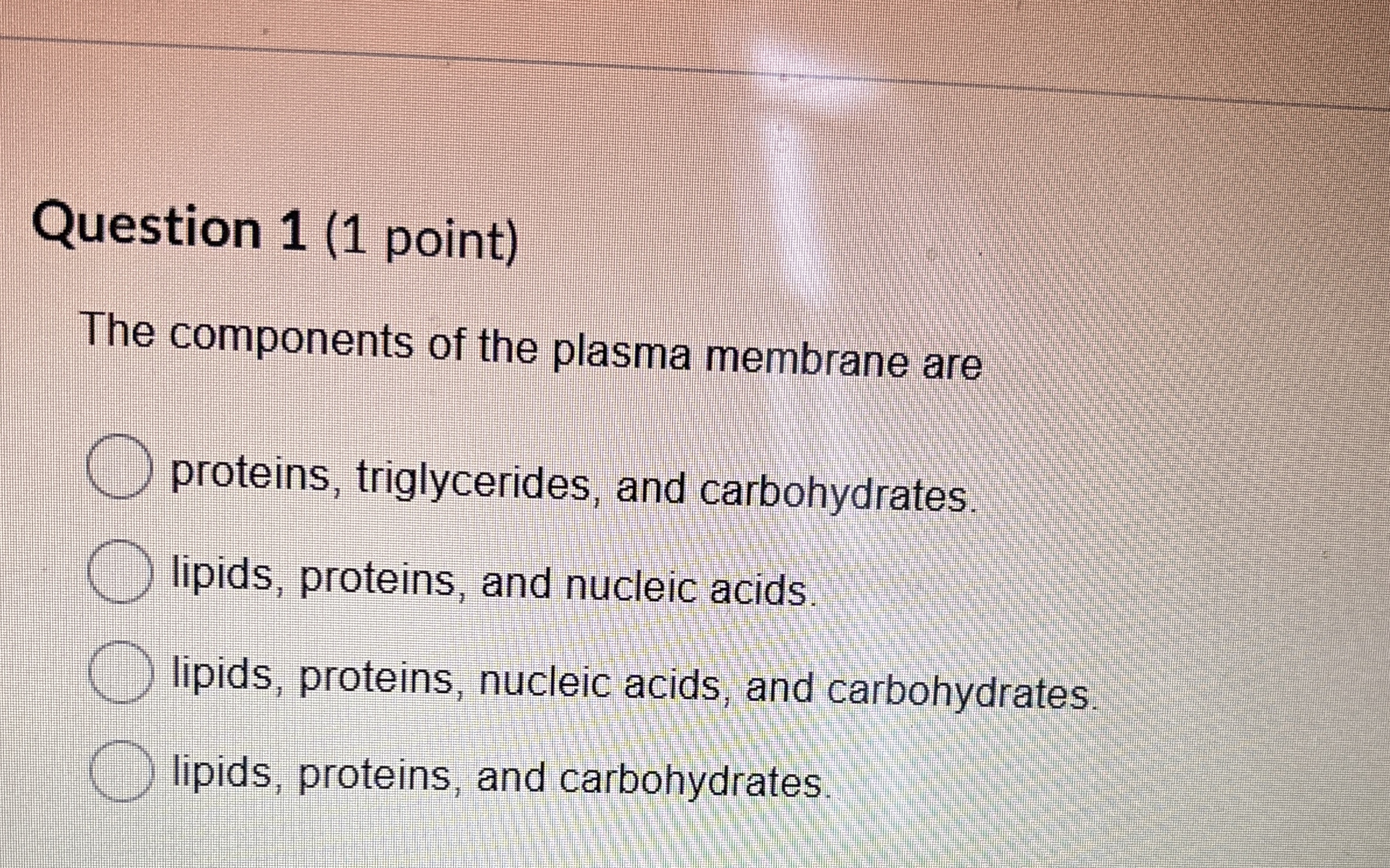 Solved Question 1 (1 ﻿point)The components of the plasma