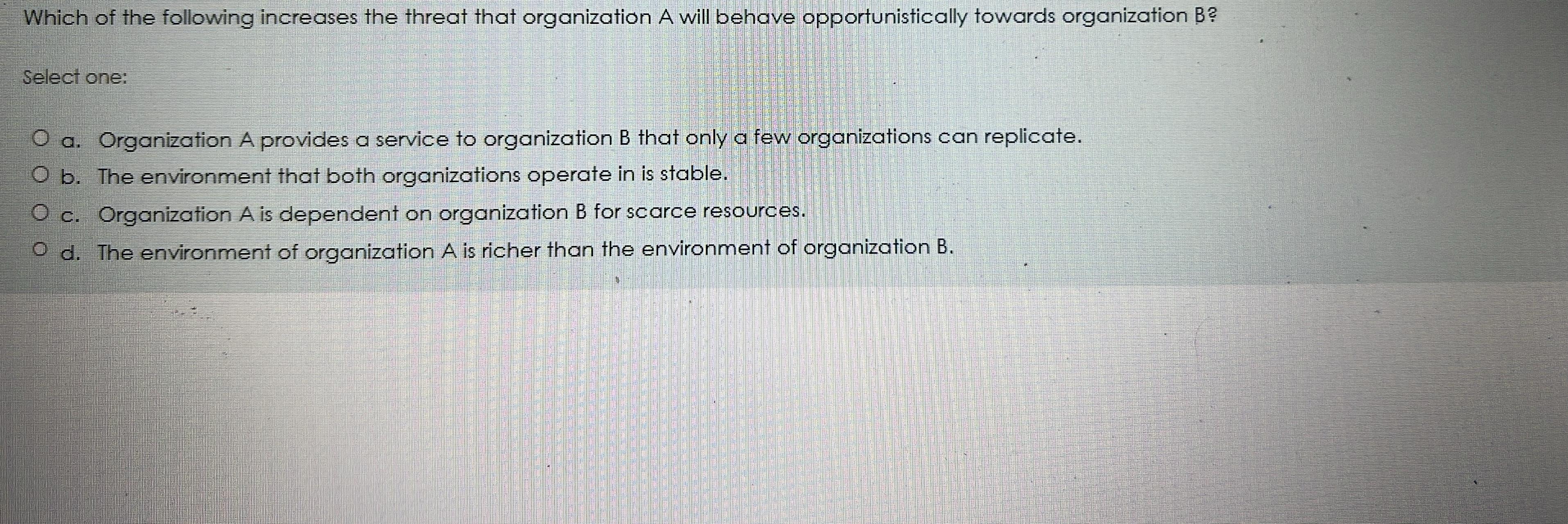 Solved Which of the following increases the threat that | Chegg.com
