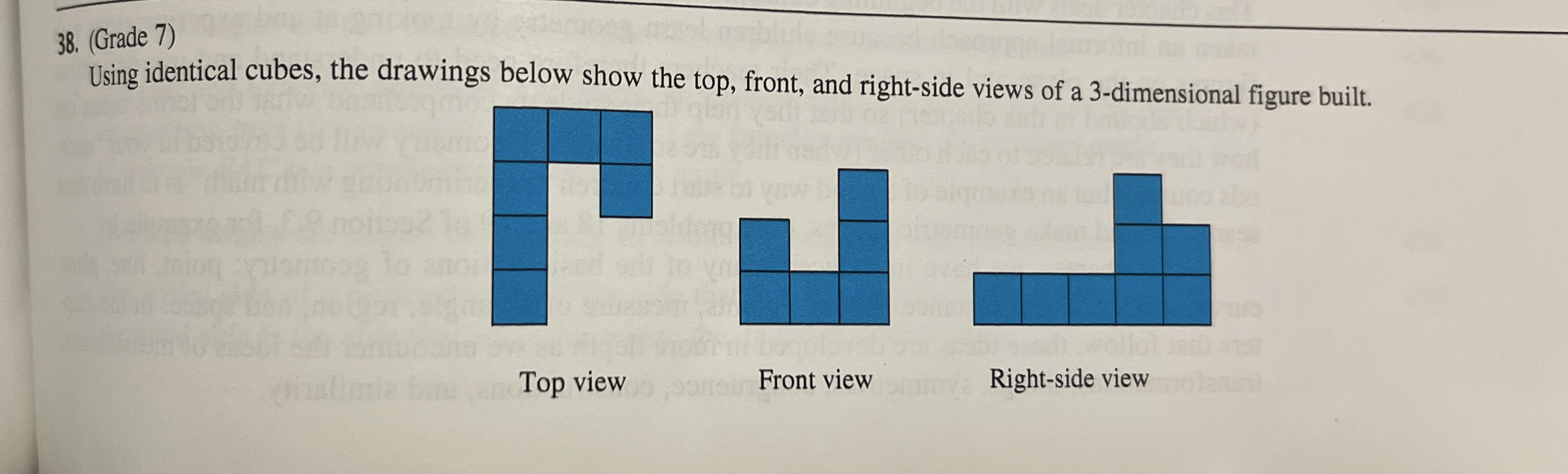 Solved (Grade 7)Using identical cubes, the drawings below | Chegg.com