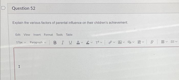 Solved D Question 52 Explain the various factors of parental | Chegg.com