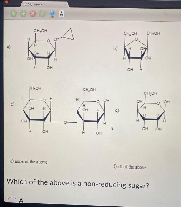 Solved a) b) d) e) none of the above f) all of the above | Chegg.com