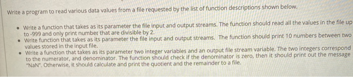 Solved Write a program to read various data values from a | Chegg.com