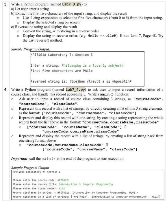 Solved 1. Write a Python program to create a list (named | Chegg.com