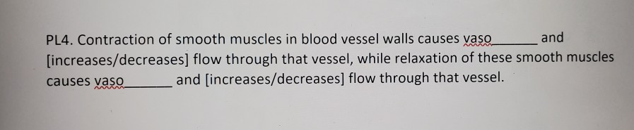 Solved and PL4. Contraction of smooth muscles in blood | Chegg.com