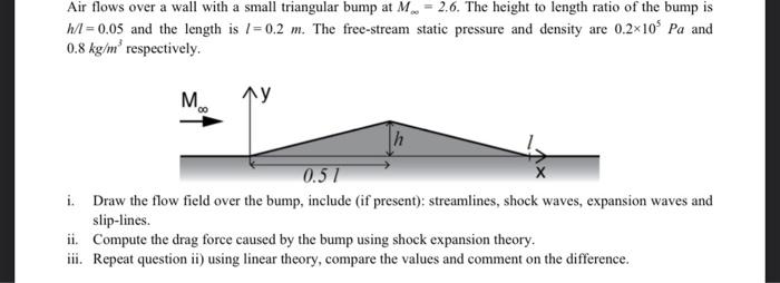 Solved Air flows over a wall with a small triangular bump at | Chegg.com