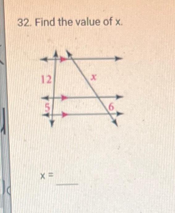 find the value of x 2x = 32