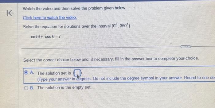 Solved Watch the video and then solve the problem given | Chegg.com