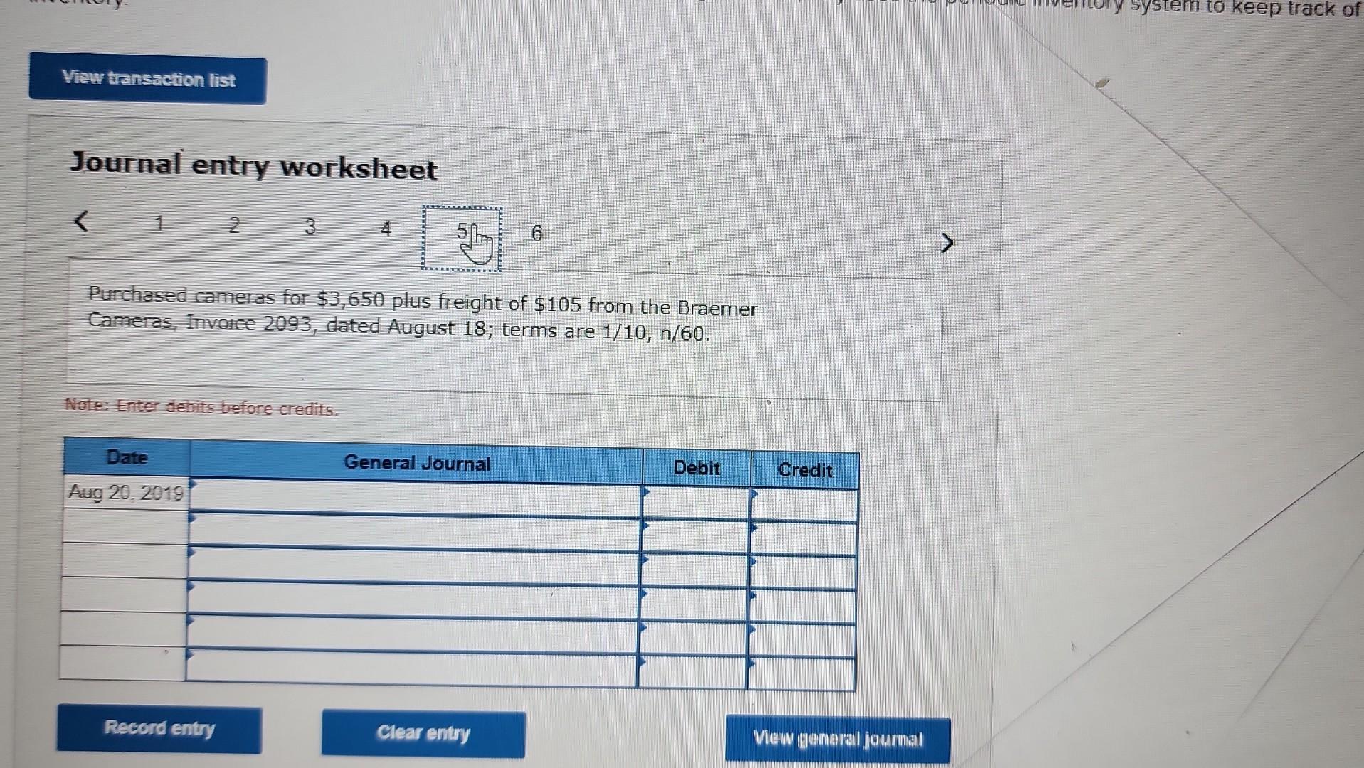 Solved The Picture Perfect Camera Shop had the following | Chegg.com