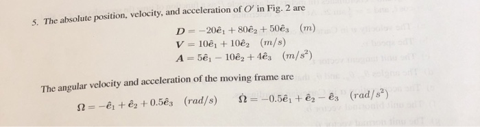 Solved 5 The Absolute Position Velocity And Accelerati Chegg Com