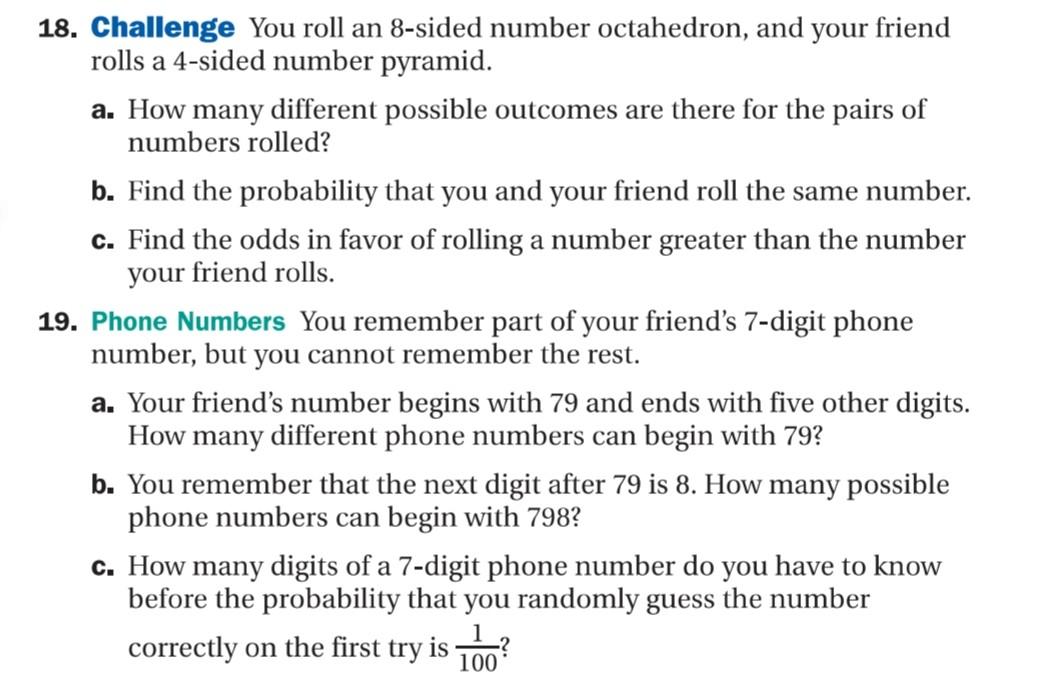 Solved 18. Challenge You Roll An 8-sided Number Octahedron, | Chegg.com