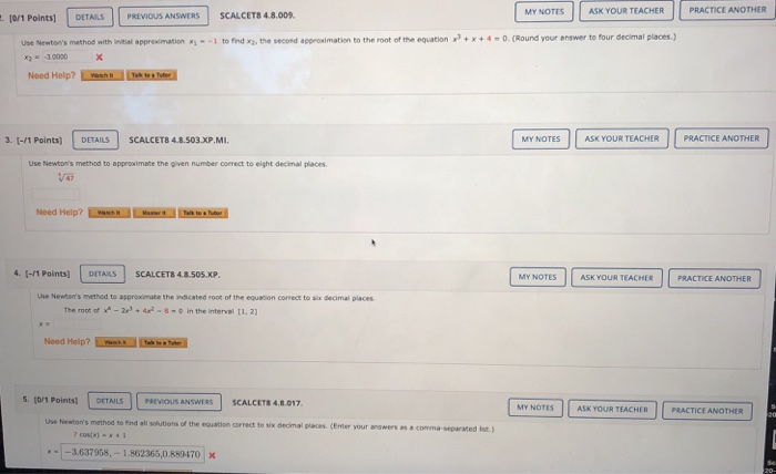 Solved MY NOTES PRACTICE ANOTHER [0/1 Points] PREVIOUS | Chegg.com