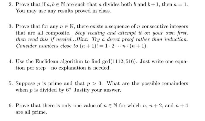 Solved 2. Prove That If A,b∈N Are Such That A Divides Both B | Chegg.com