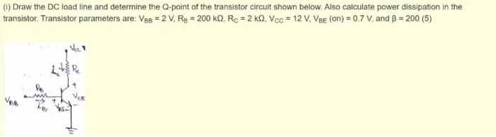 Solved (1) Draw the DC load line and determine the Q-point | Chegg.com