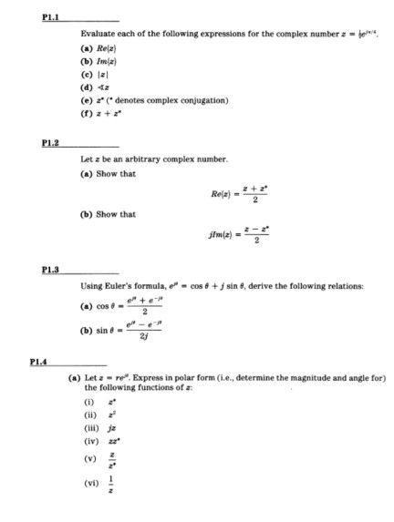Solved P1.1 Evaluate each of the following expressions for | Chegg.com