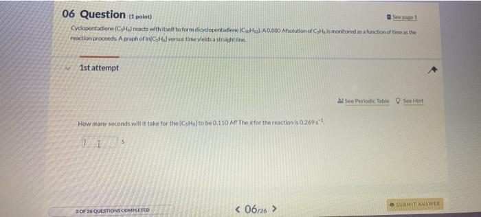 Solved 06 Question 1 point) See 1 Cyclopentadione (CH) | Chegg.com