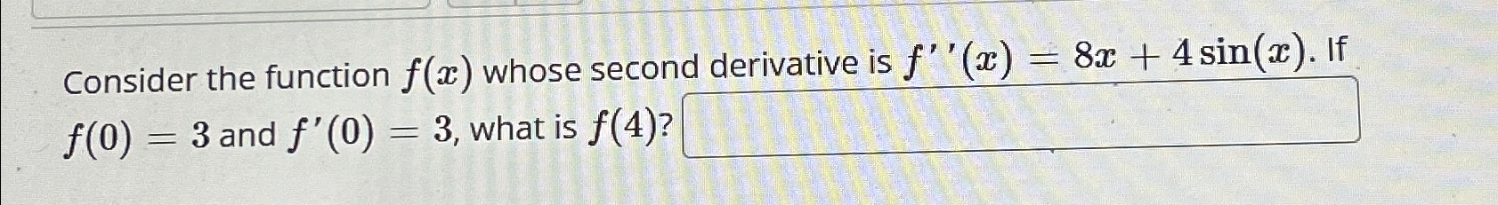 Solved Consider the function f(x) ﻿whose second derivative | Chegg.com