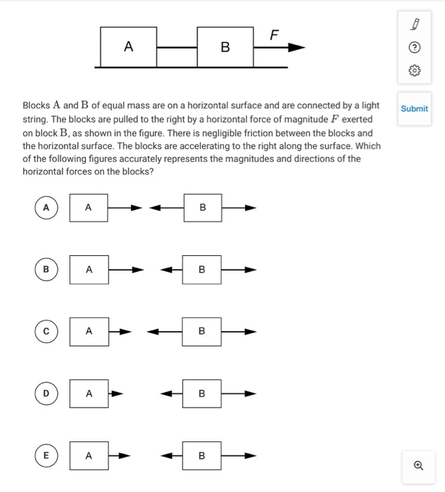 Solved Submit Blocks A and B of equal mass are on a | Chegg.com