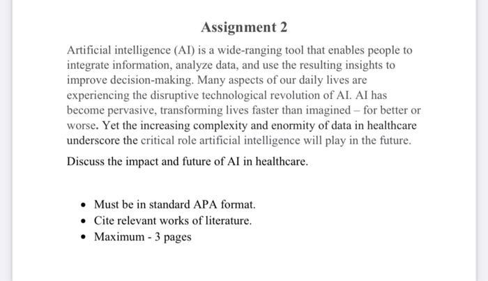 Solved Assignment 2 Artificial intelligence AI) is a | Chegg.com