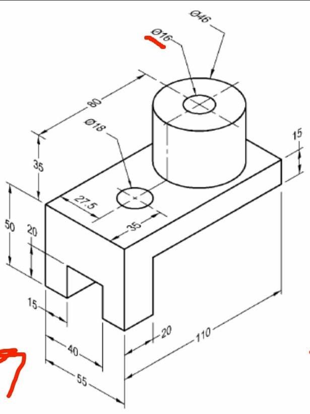 Solved Draw the orthographic projections for the attached | Chegg.com