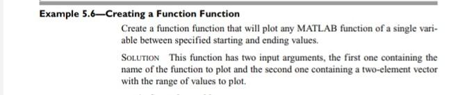 Solved Example 5.6–Creating a Function Function Create a | Chegg.com
