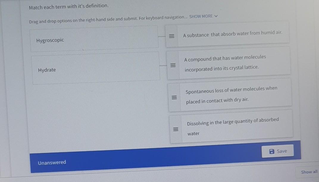 Solved Match each term with it's definition. Drag and drop | Chegg.com