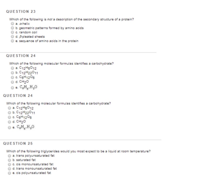 Solved QUESTION 22 The molecule drawn below is an example of | Chegg.com