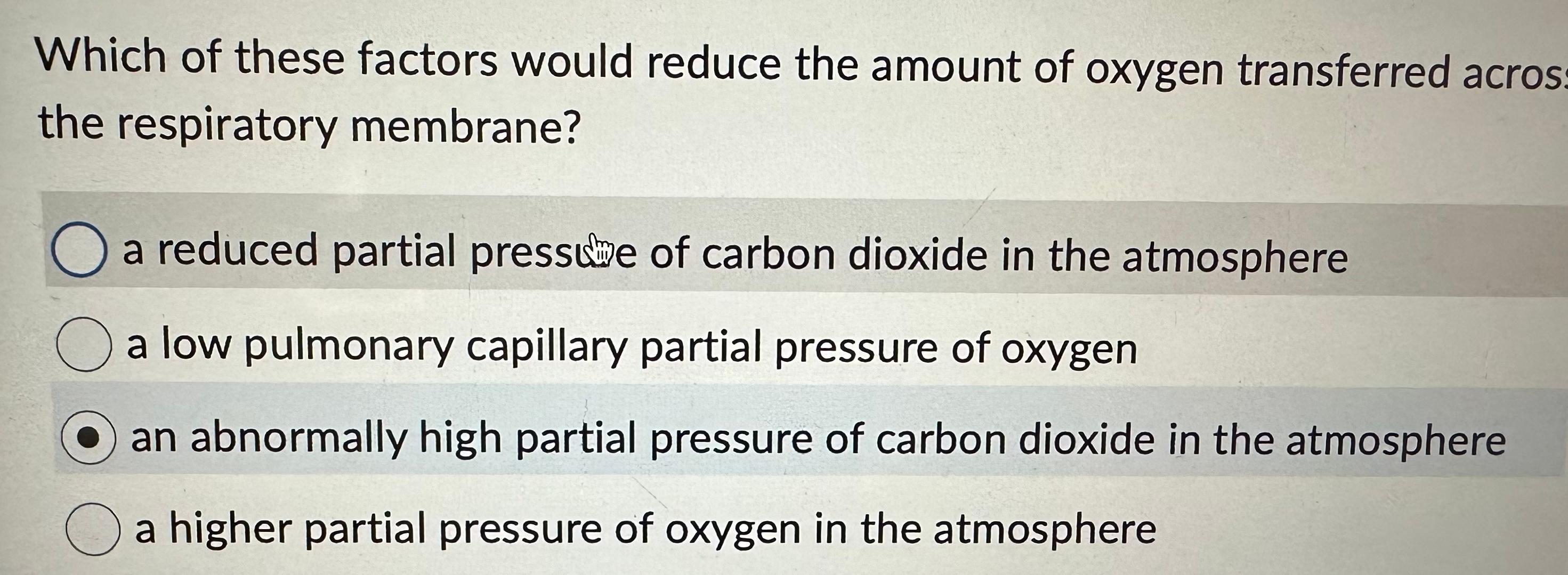 Solved Which of these factors would reduce the amount of | Chegg.com