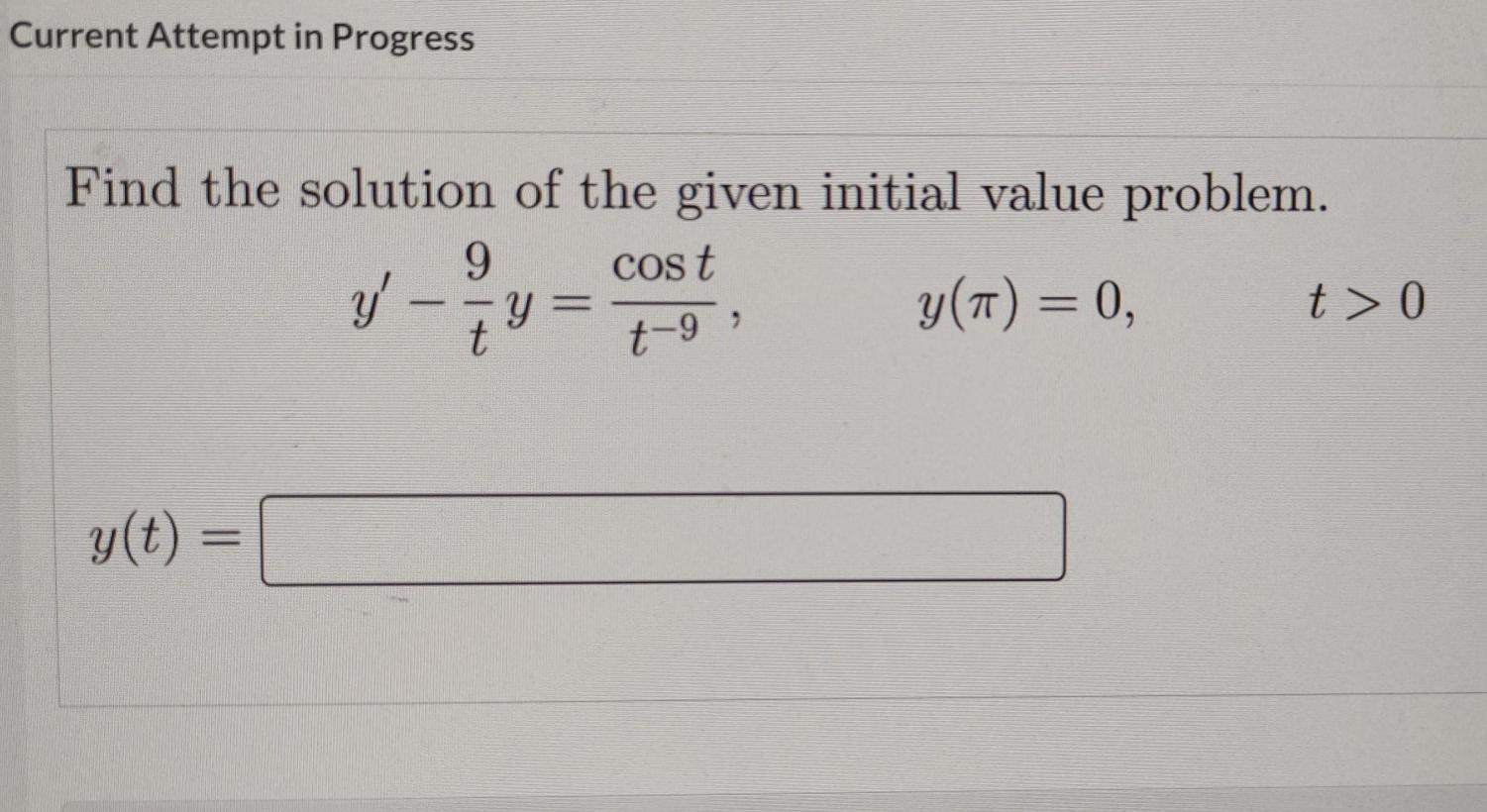 Solved Current Attempt In Progress Find The Solution Of The | Chegg.com