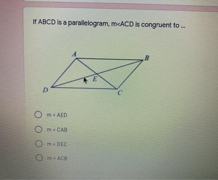 In the diagram below, B is the image of A after a counterclockwise