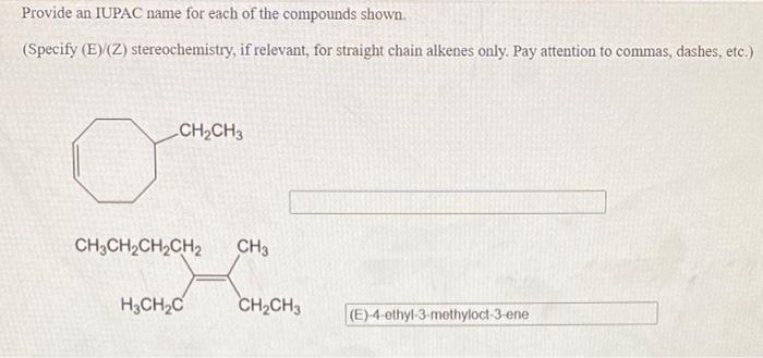 Solved Provide an IUPAC name for each of the compounds | Chegg.com