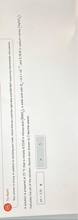Solved Try Again Your answer is wrong, In addition to | Chegg.com